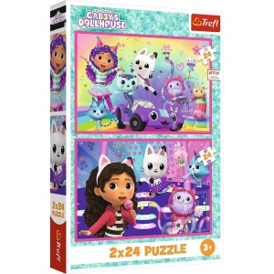 PUZZLE 2X24 ZABAWY Z GABBY TREFL, TREFL