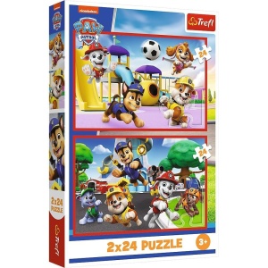 PUZZLE 2X24 PSI DZIEŃ ZABAW TREFL, TREFL