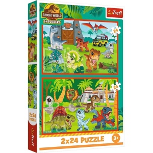 PUZZLE 2X24 MAŁE DINOZAURY TREFL, TREFL