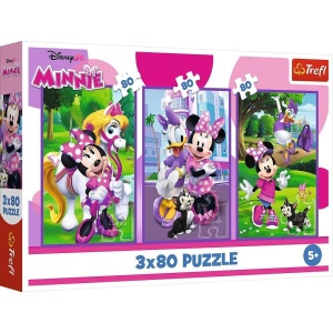 PUZZLE 3X80 MINNIE I PRZYJACIELE TREFL, TREFL