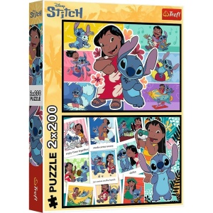 PUZZLE 2X200 WESOŁE ŻYCIE STITCHA TREFL, TREFL