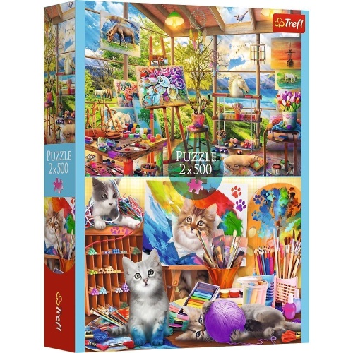 Puzzle 2x500 Sztuka malowania TREFL, Trefl
