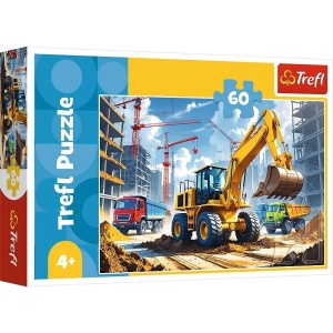 PUZZLE 60 TRAKTOR KOPARKO - ŁADOWARKA TREFL, TREFL