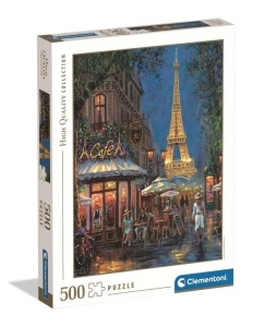 PUZZLE 500 HQ NIGHT AT THE EIFFEL CAFE, CLEMENTONI
