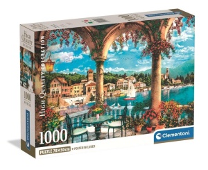 PUZZLE 1000 BALCONY VIEW OF LAKE COMO, CLEMENTONI