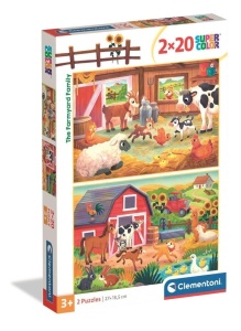 PUZZLE 2X20 SUPER KOLOR THE FARMYARD FAMILY