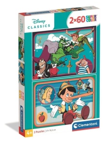PUZZLE 2X60 SUPER KOLOR DISNEY CLASSIC, CLEMENTONI