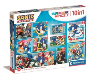 PUZZLE 10W1 SUPER KOLOR SONIC, CLEMENTONI