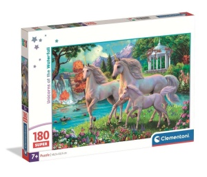 PUZZLE 180 SUPER UNICORNS, CLEMENTONI