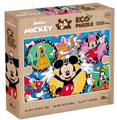 Puzzle 24 Myszka Miki Eko dwustronne, Lisciani
