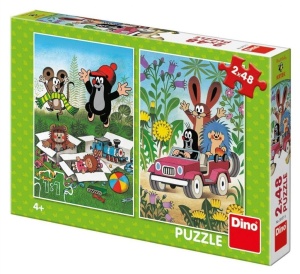PUZZLE 2W1 KRECIK I PRZYJACIELE 2X48EL, DINO TOYS