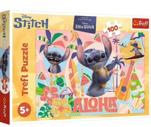Puzzle 100 Stitch i przyjaciele w akcji TREFL