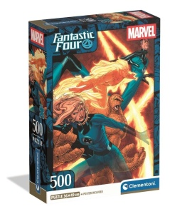PUZZLE 500 COMPACT FANTASTIC FOUR, CLEMENTONI