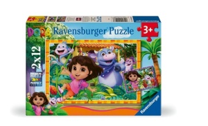 PUZZLE DLA DZIECI 2D: DORA POZNAJE ŚWIAT 2X12EL