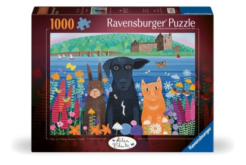 Puzzle 2D: Zwierzaki i zamek 1000el, Ravensburger