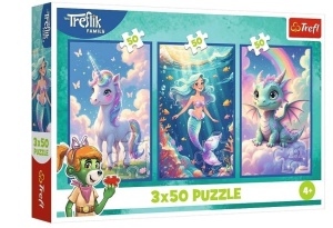 PUZZLE 3X50 RAZEM W KOLOROWYM ŚWIECIE TREFL, TREFL