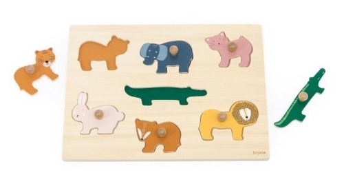 Puzzle drewniane ze zwierzętami 7el, Trixie Baby