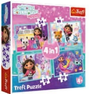 PUZZLE 4W1 WIELKA PRZYGODA GABBY TREFL, TREFL