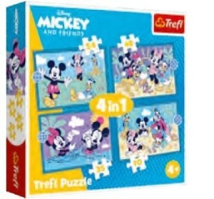 PUZZLE 4W1 ZABAWNE ZDARZENIA MYSZKI MIKI TREFL