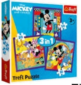 PUZZLE 3W1 MIKI I JEGO WESOŁA EKIPA TREFL, TREFL