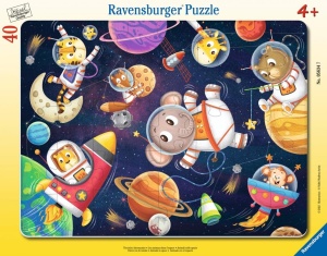 PUZZLE 40 ANIMALS IN SPACE FRAME, RAVENSBURGER