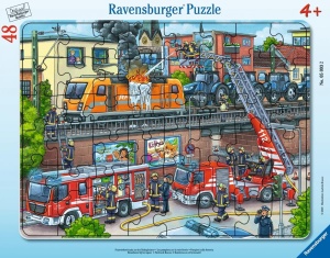 PUZZLE 48 FIRETRUCK RESCUE FRAME, RAVENSBURGER