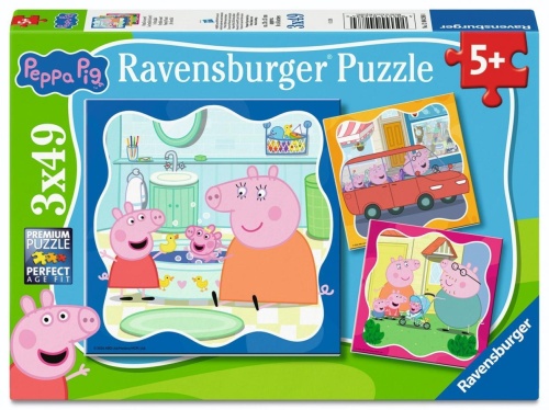 Puzzle 3x49 Peppa Pig, Ravensburger