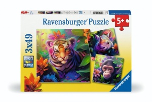 PUZZLE 3X49 JUNGLE BABIES, RAVENSBURGER
