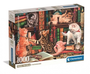 PUZZLE 1000 CURIOUS WHISKERS, CLEMENTONI