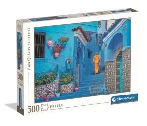 PUZZLE 500 BLUE STREET OF CHEFCHAOUEN, CLEMENTONI