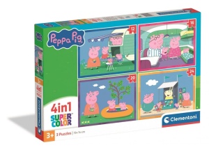 PUZZLE 4W1 PEPPA PIG, CLEMENTONI