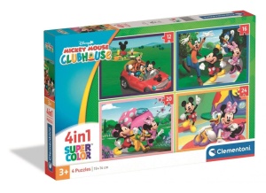 PUZZLE 4W1 MICKEY MOUSE CLUBHOUSE, CLEMENTONI