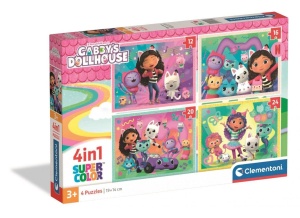 PUZZLE 4W1 GABBYS DOLLHOUSE, CLEMENTONI