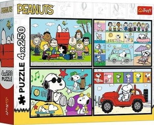 PUZZLE 4W1 SNOOPY FISTASZKOWE PRZYGODY TREFL