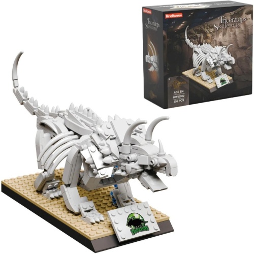Klocki szkielet dinozaur triceratops 356el, Trifox