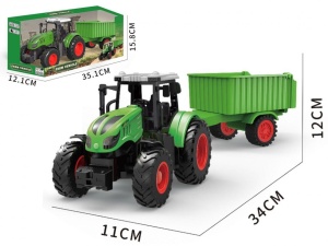 TRAKTOR Z PRZYCZEPĄ 34X11X12CM, MADEJ