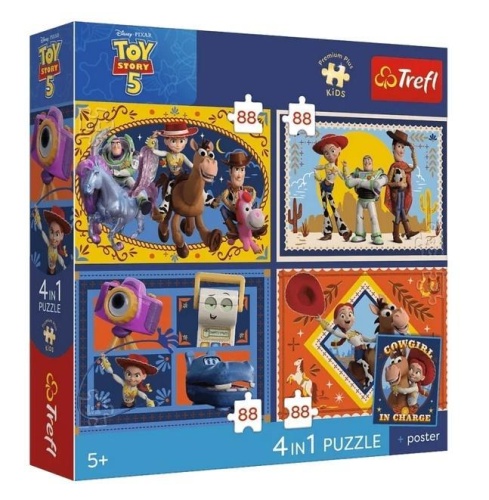 Puzzle 4w1 Toy Story 5 + plakat TREFL, Trefl