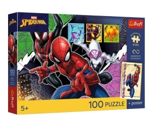PUZZLE 100 MARVEL BOHATERSKI PAJĄK + PLATAT TREFL