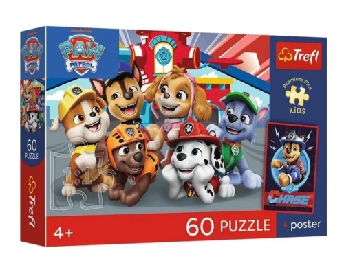 Puzzle 60 Psi Patrol + plakat TREFL, Trefl
