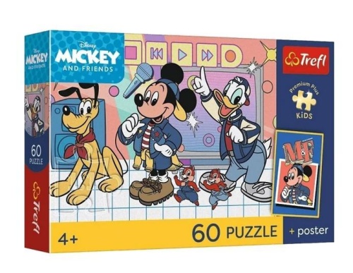 Puzzle 60 Disney Mysia ekipa + plakat TREFL, Trefl