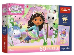 PUZZLE 60 KOCI DOMEK GABI + PLAKAT TREFL, TREFL