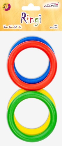 Ringi drewniane 7,5cm 4szt, Aliga