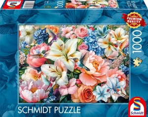 PUZZLE 1000 KOLIBRY I KWIATY, SCHMIDT