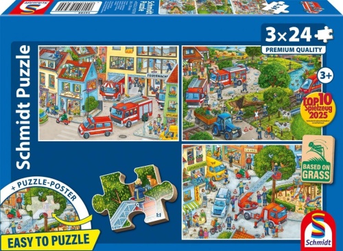 Puzzle 3x24 Straż pożarna, Schmidt