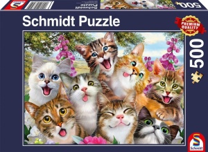 PUZZLE PQ 500 KOTY ROBIĄ SELFIE G3, SCHMIDT