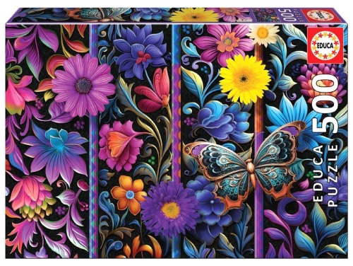 Puzzle 500 Kwiaty i motyl G3, Educa