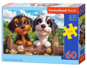 PUZZLE 60 HAPPY DUCHHUNDS CASTOR, CASTORLAND