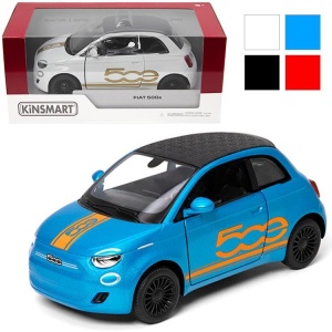 FIAT 500E Z NADRUKIEM 1:28, KINSMART