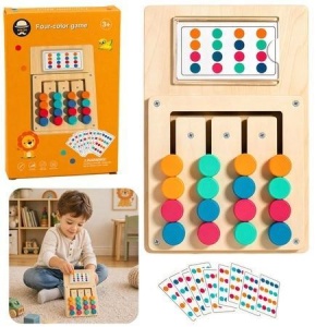 UKŁADANKA LOGICZNA DLA DZIECI Z KARTAMI, LEANTOYS