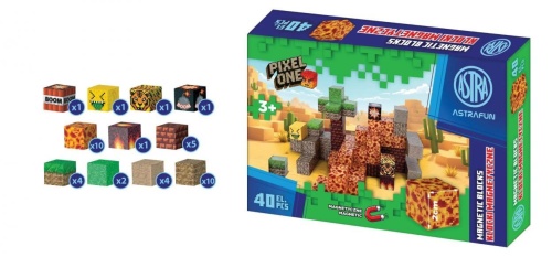Klocki magnetyczne Pixel One Lava 40el ASTRA